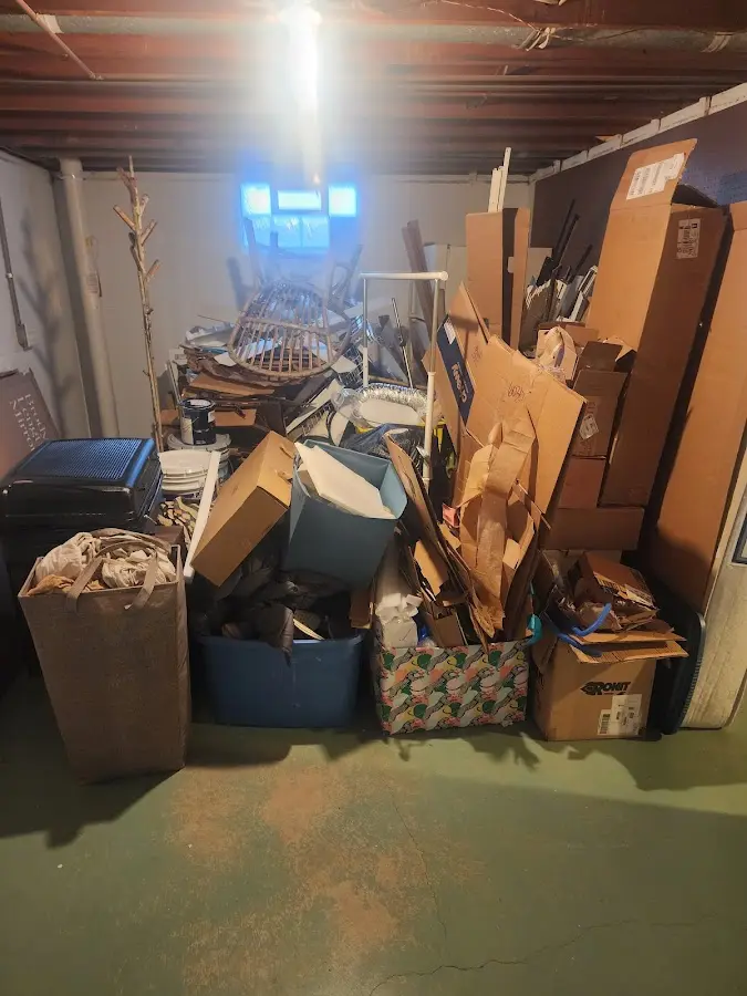 Roll-off dumpster container at job site for 8 Yard Dumpster Rental in Seminole